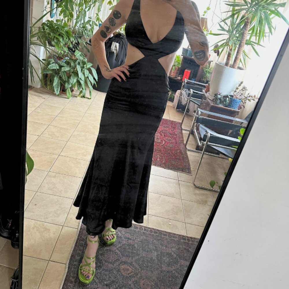 Unholy Silky Floral Cut Out Maxi Dress